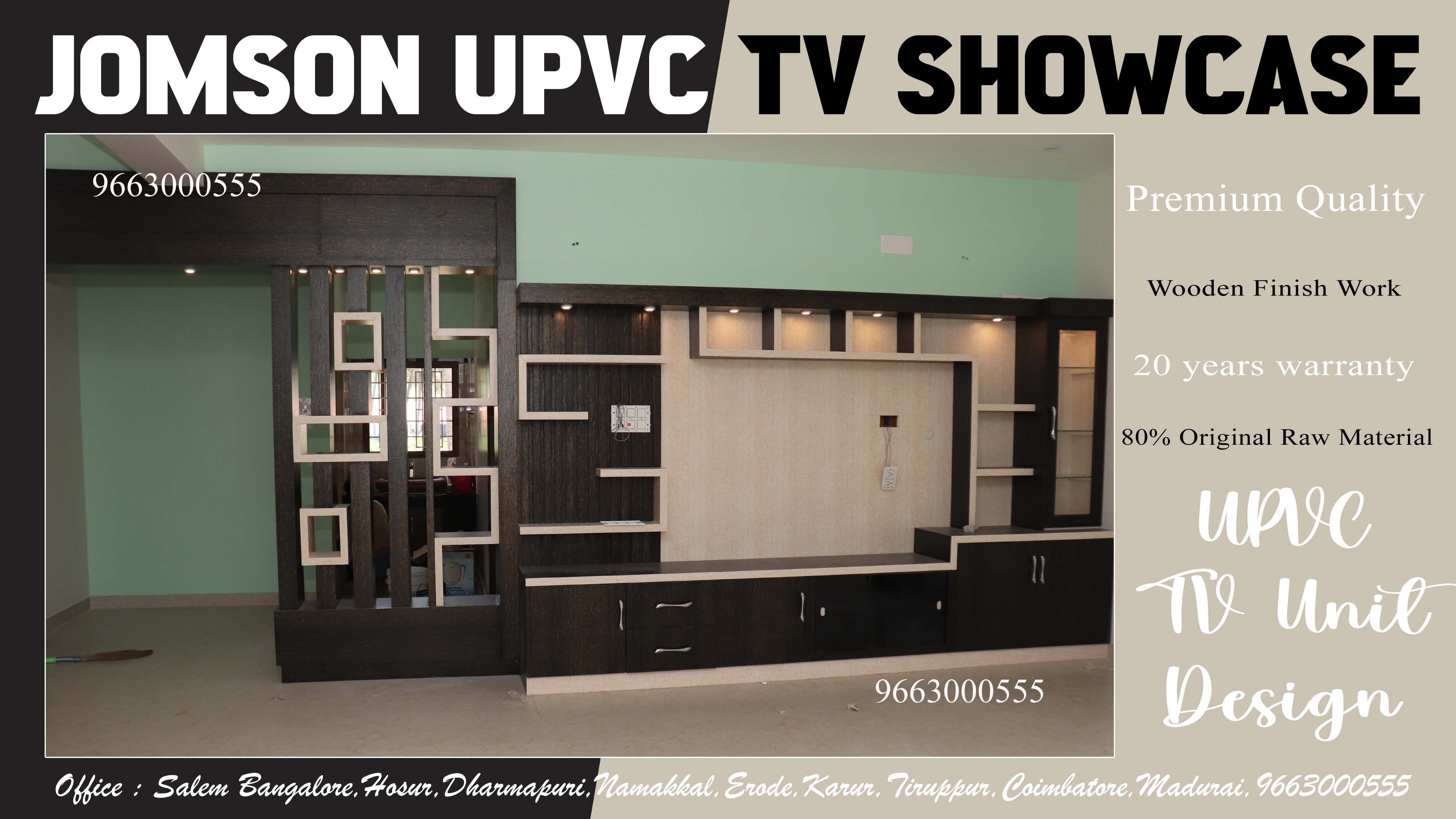 upvc tv showcase design